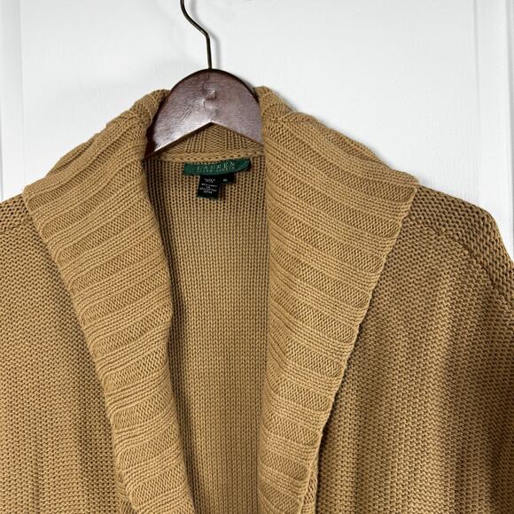 Lauren Ralph Lauren Shawl-Collar Cardigan Sweater Vest Linen Cotton Women’s XL - Picture 3 of 11